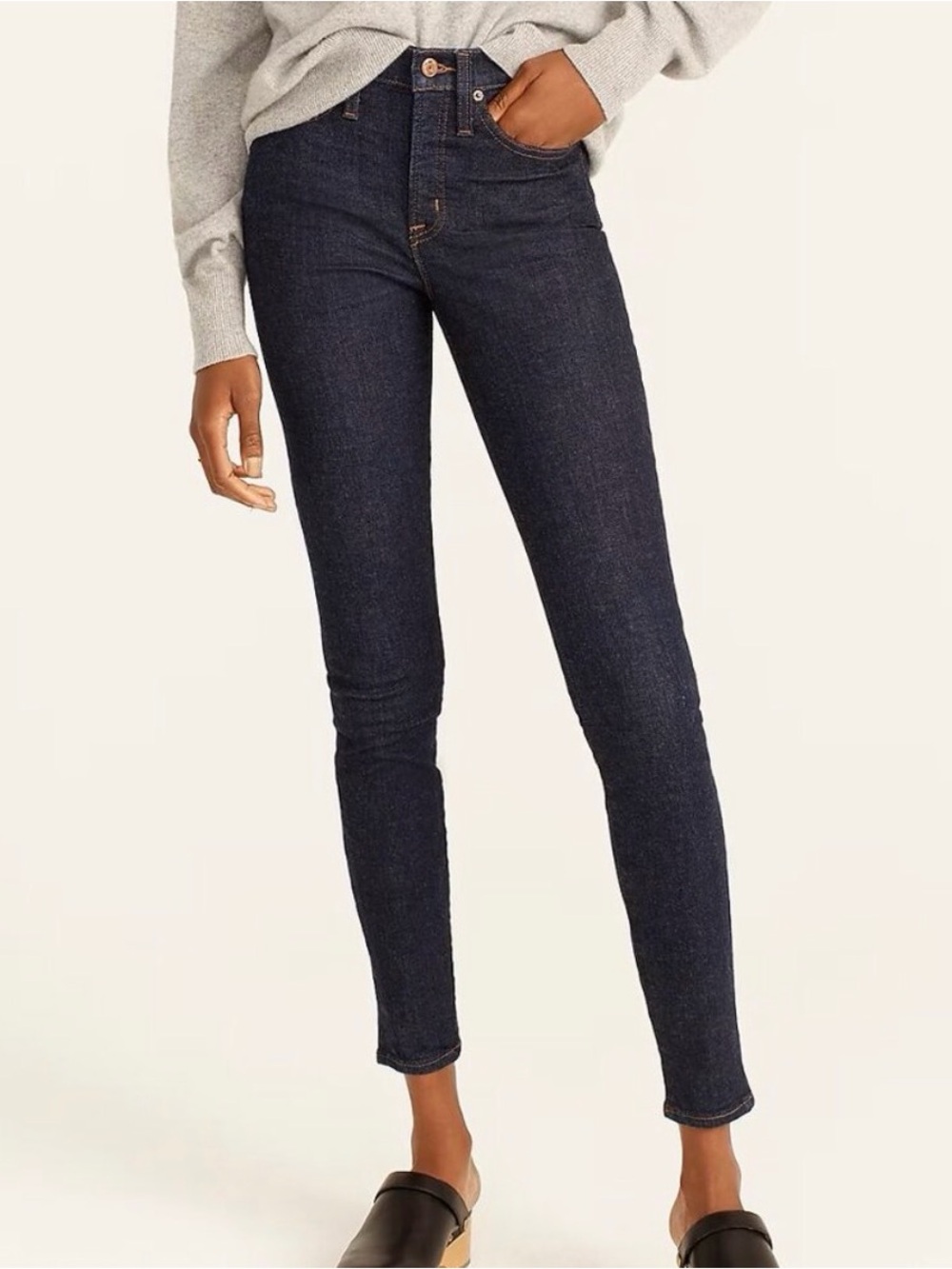 J. Crew 9" Mid-Rise Stretchy Dark Wash Toothpick Jeans Sz 27P NWOT